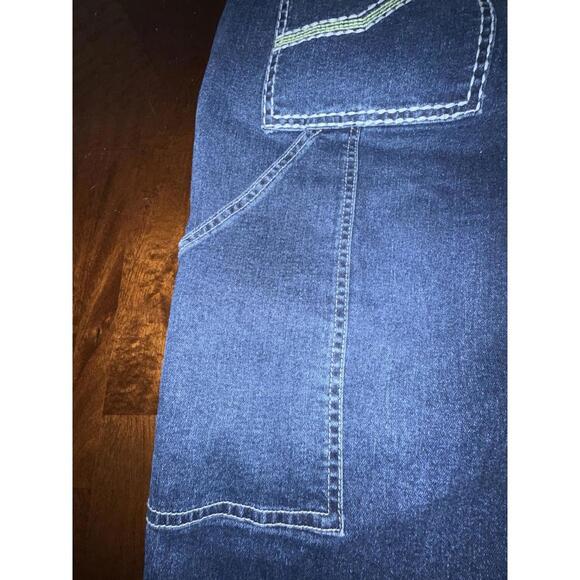 Flamingals Cargo Blue  Jeans #77246 Size Large 29x32  Straight Leg Stretch - Picture 7 of 9